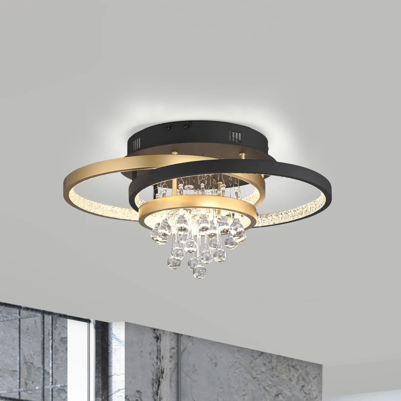 Paul Neuhaus LED-kattovalaisin Rotazo, lasi, CCT, himmennettävä