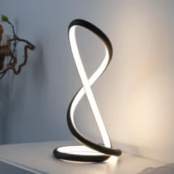 Paul Neuhaus LED-pöytälamppu Twist, musta, korkeus 42 cm