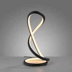 Paul Neuhaus LED-pöytälamppu Twist, musta, korkeus 42 cm