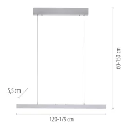 Paul Neuhaus LED-riippuvalaisin Adriana Comfort Lift, alumiini, CCT