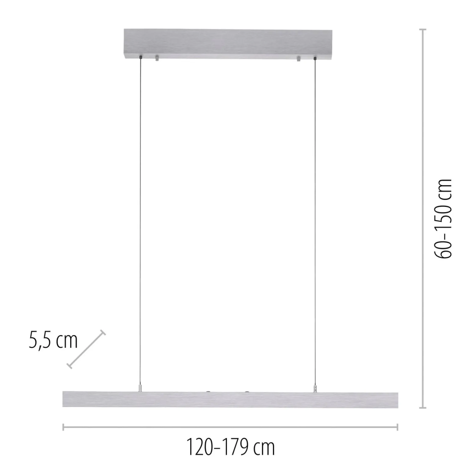 Paul Neuhaus LED-riippuvalaisin Adriana Comfort Lift, alumiini, CCT