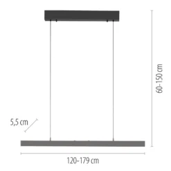 Paul Neuhaus LED-riippuvalaisin Adriana Comfort Lift, harmaa, CCT