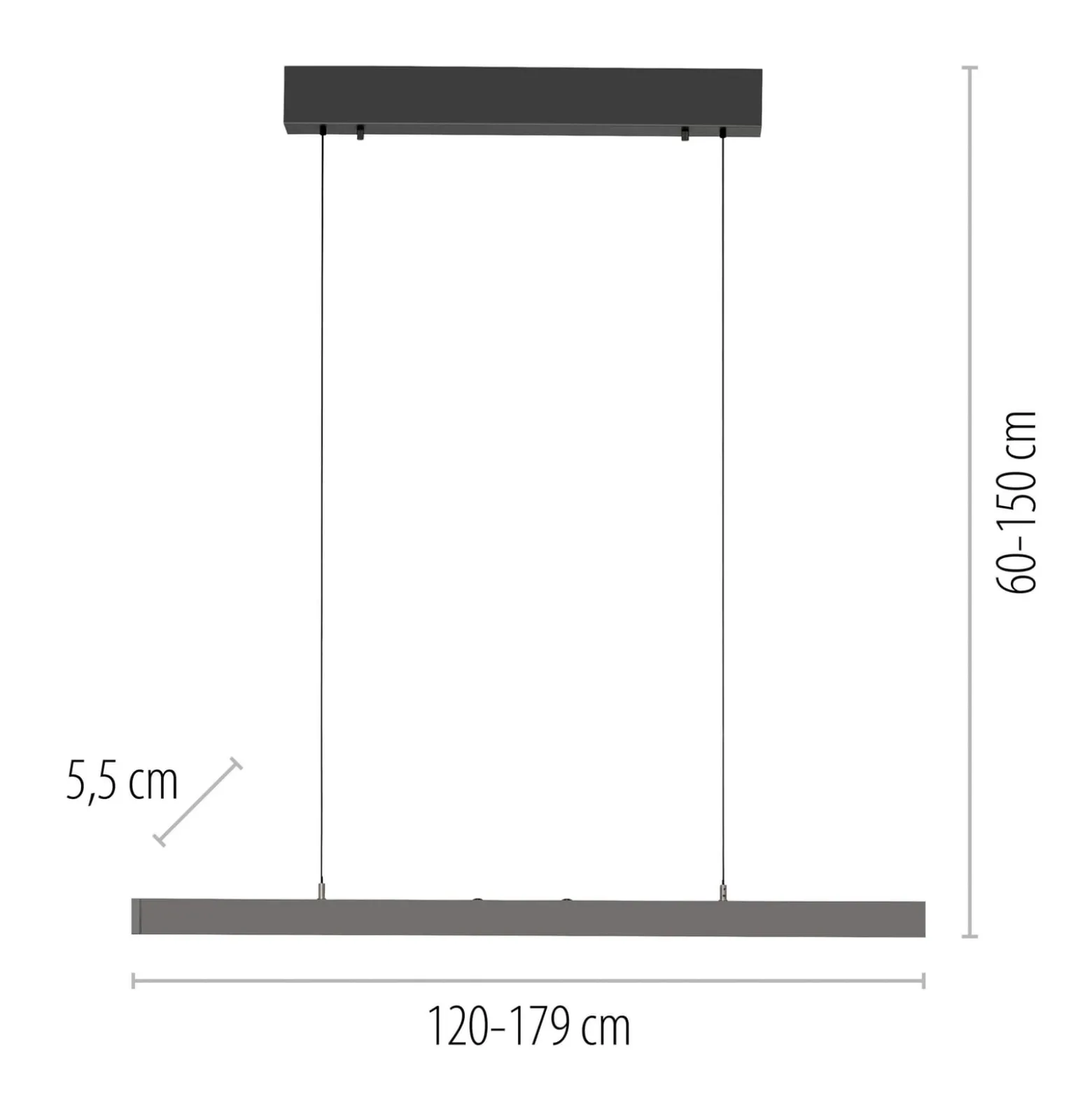 Paul Neuhaus LED-riippuvalaisin Adriana Comfort Lift, harmaa, CCT