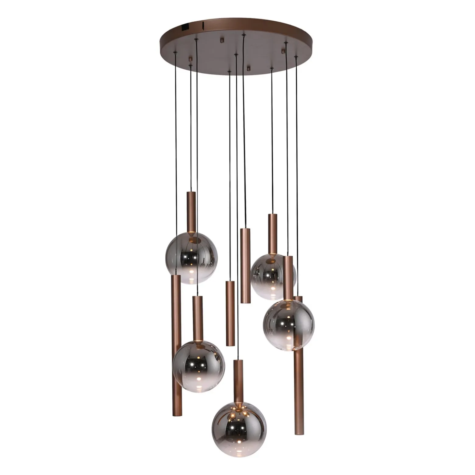 Paul Neuhaus LED-riippuvalaisin Bowl, Ø 63 cm, ruskea/harmaa