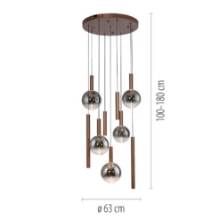 Paul Neuhaus LED-riippuvalaisin Bowl, Ø 63 cm, ruskea/harmaa