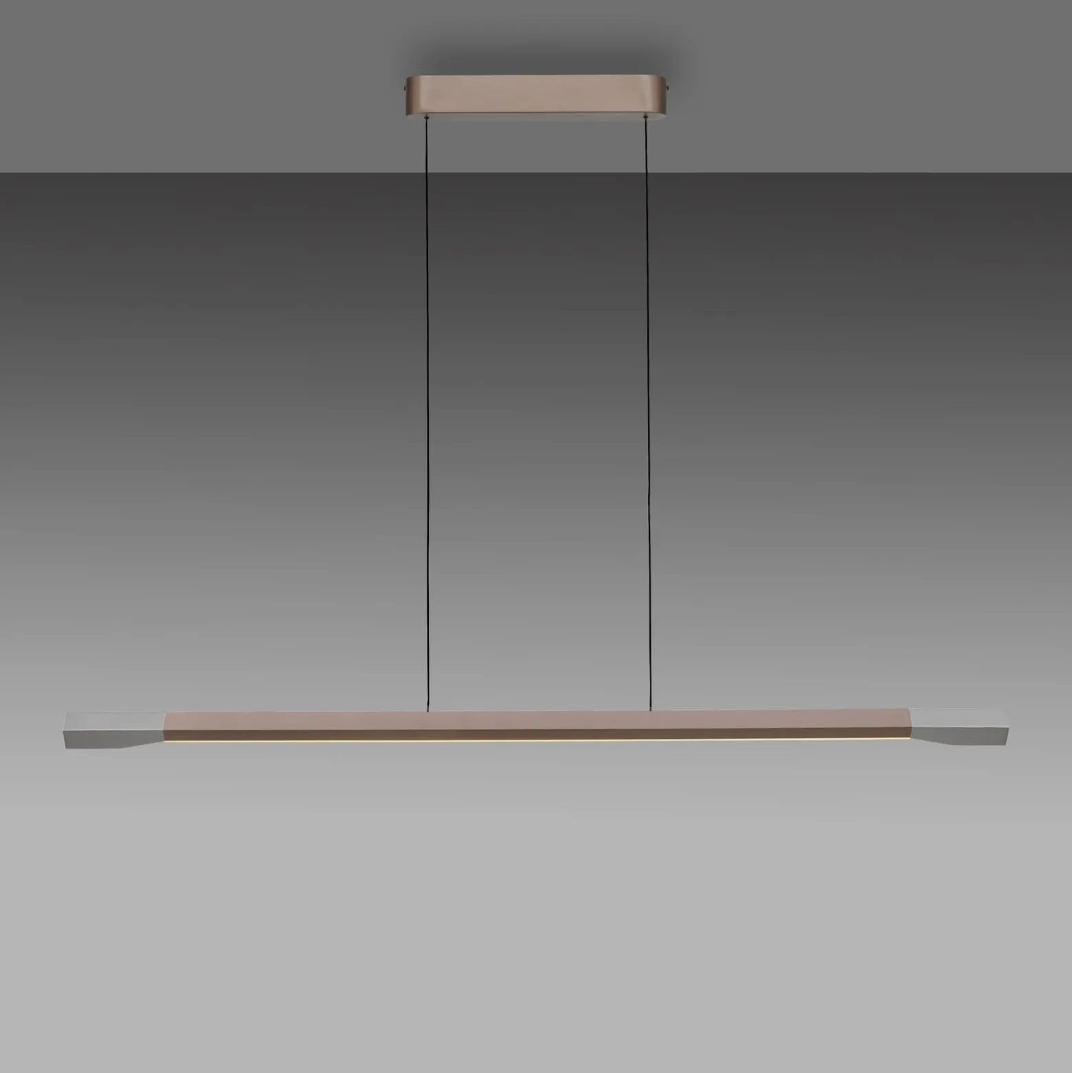 Paul Neuhaus LED-riippuvalaisin Hoop, ruskea, 128 cm, himmennettävä