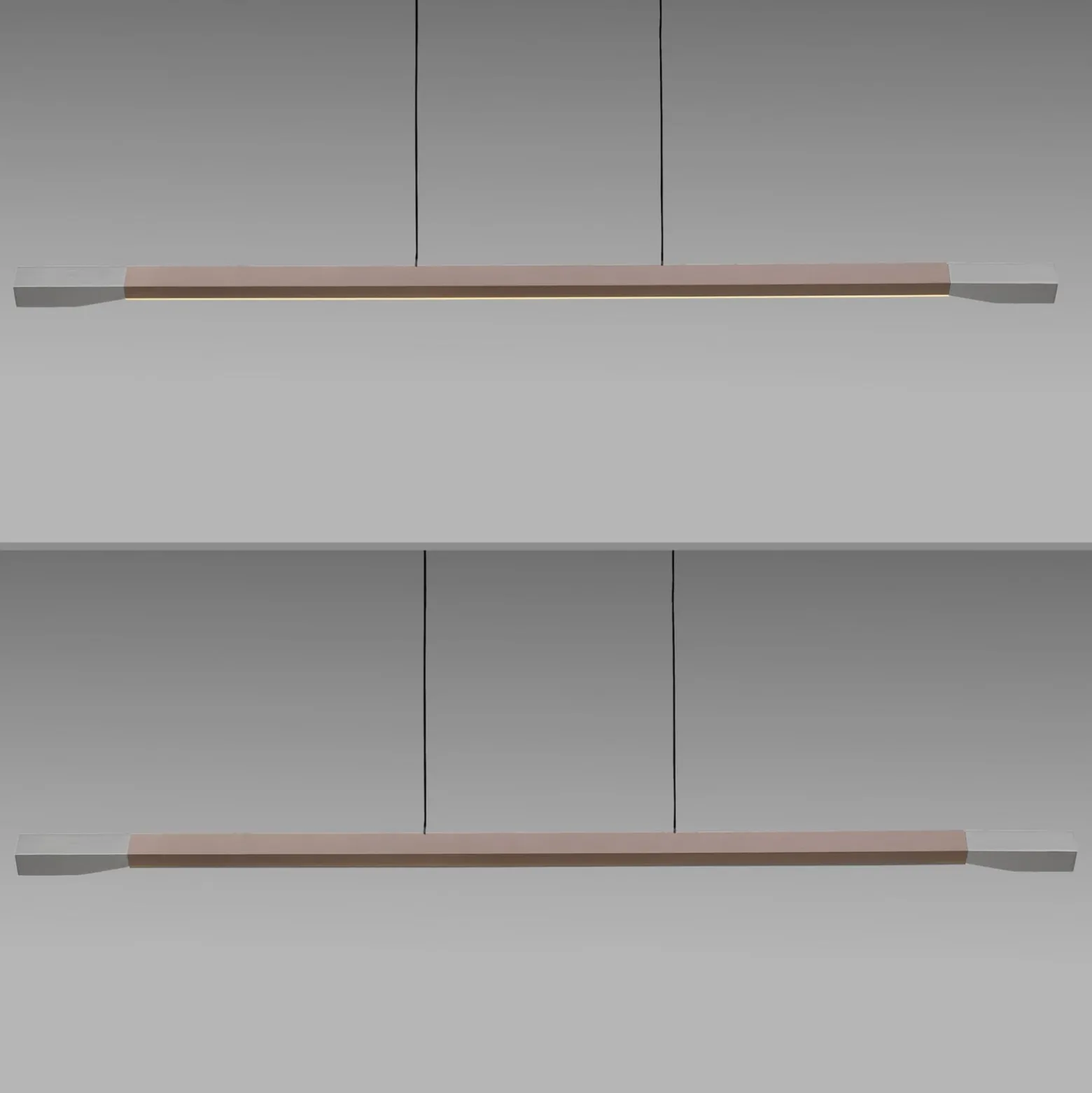 Paul Neuhaus LED-riippuvalaisin Hoop, ruskea, 128 cm, himmennettävä