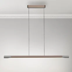Paul Neuhaus LED-riippuvalaisin Hoop, ruskea, 128 cm, himmennettävä