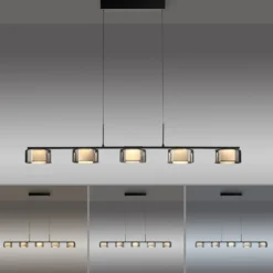 Paul Neuhaus LED-riippuvalaisin Rika, 119 cm, lasi, himmennettävä