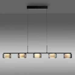Paul Neuhaus LED-riippuvalaisin Rika, 119 cm, lasi, himmennettävä
