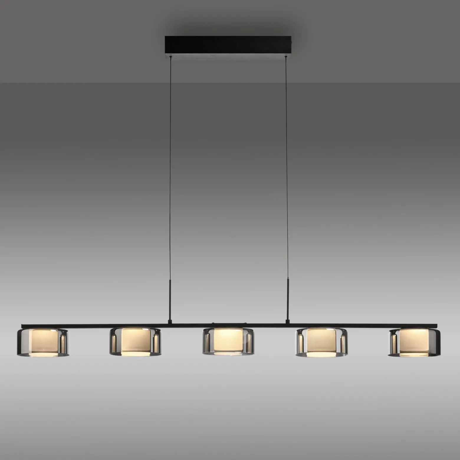 Paul Neuhaus LED-riippuvalaisin Rika, 119 cm, lasi, himmennettävä