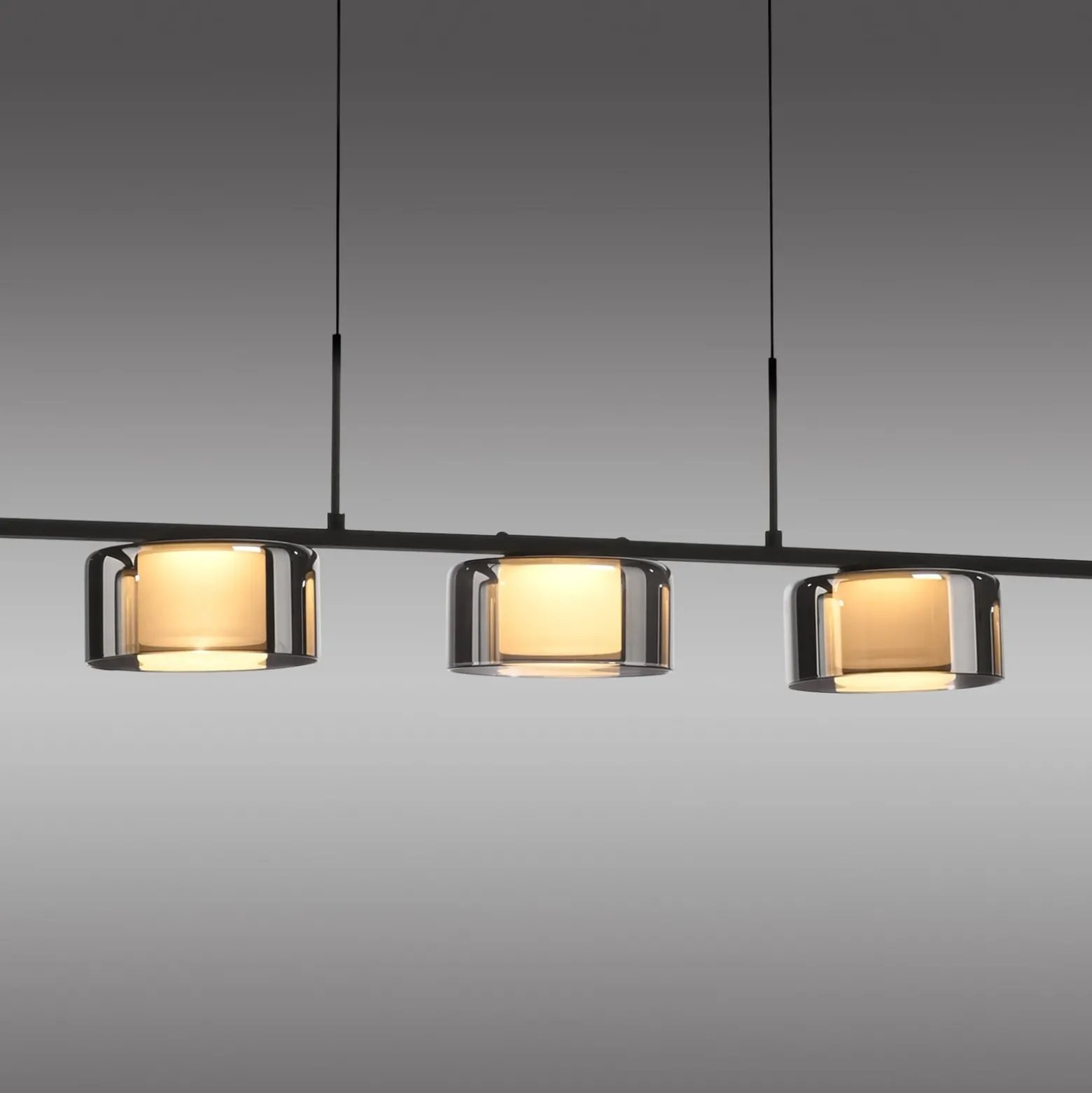 Paul Neuhaus LED-riippuvalaisin Rika, 119 cm, lasi, himmennettävä