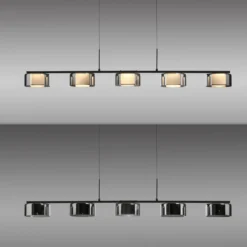 Paul Neuhaus LED-riippuvalaisin Rika, 119 cm, lasi, himmennettävä