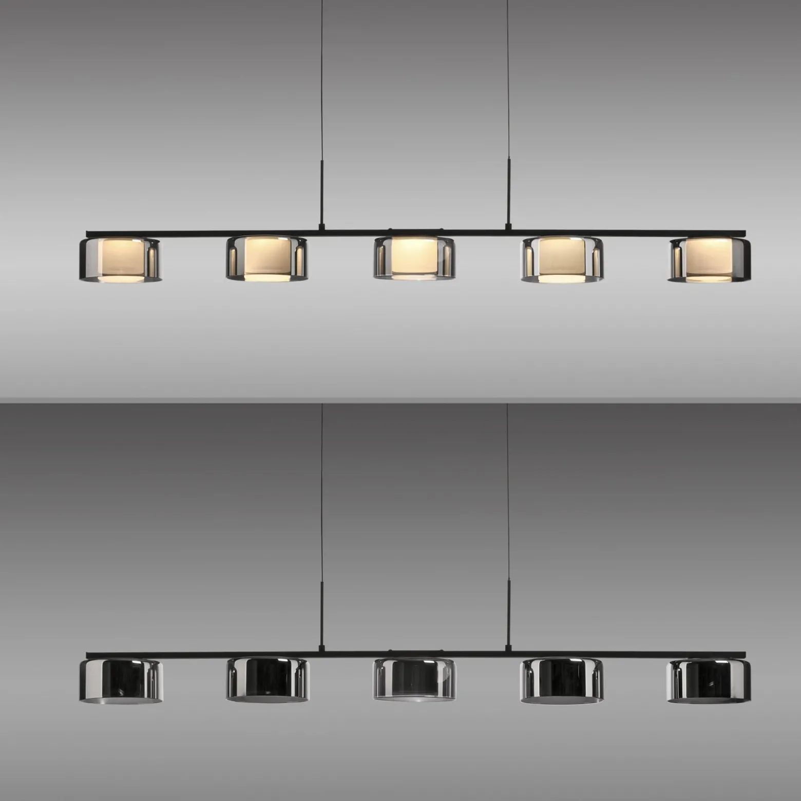 Paul Neuhaus LED-riippuvalaisin Rika, 119 cm, lasi, himmennettävä