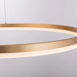 Paul Neuhaus LED-riippuvalaisin Titus, Ø 80 cm, messinkiä, himmennettävä