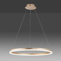 Paul Neuhaus LED-riippuvalaisin Titus, Ø 80 cm, messinkiä, himmennettävä