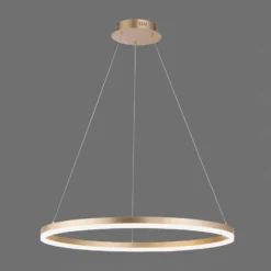 Paul Neuhaus LED-riippuvalaisin Titus, Ø 80 cm, messinkiä, himmennettävä