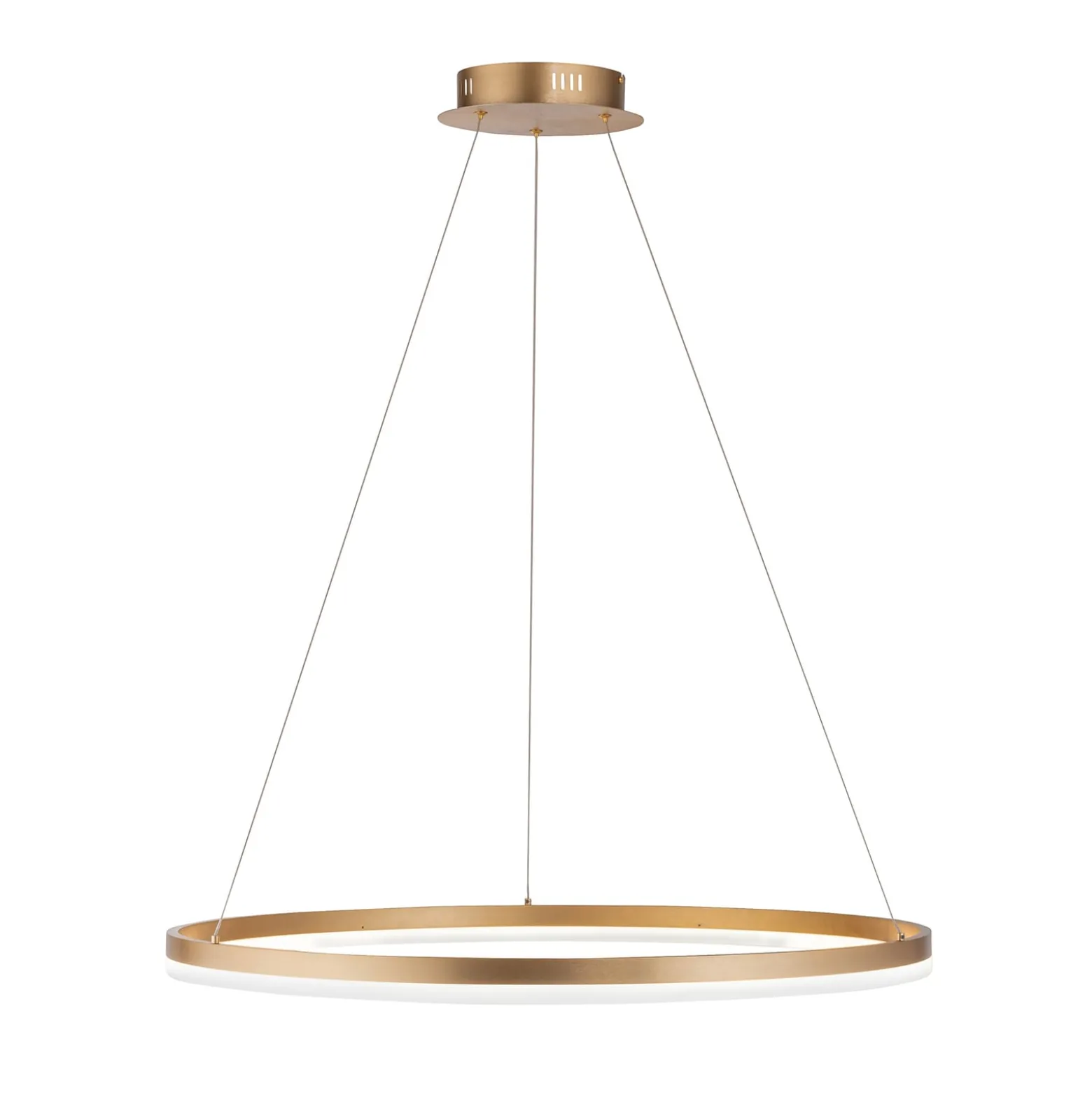 Paul Neuhaus LED-riippuvalaisin Titus, Ø 80 cm, messinkiä, himmennettävä