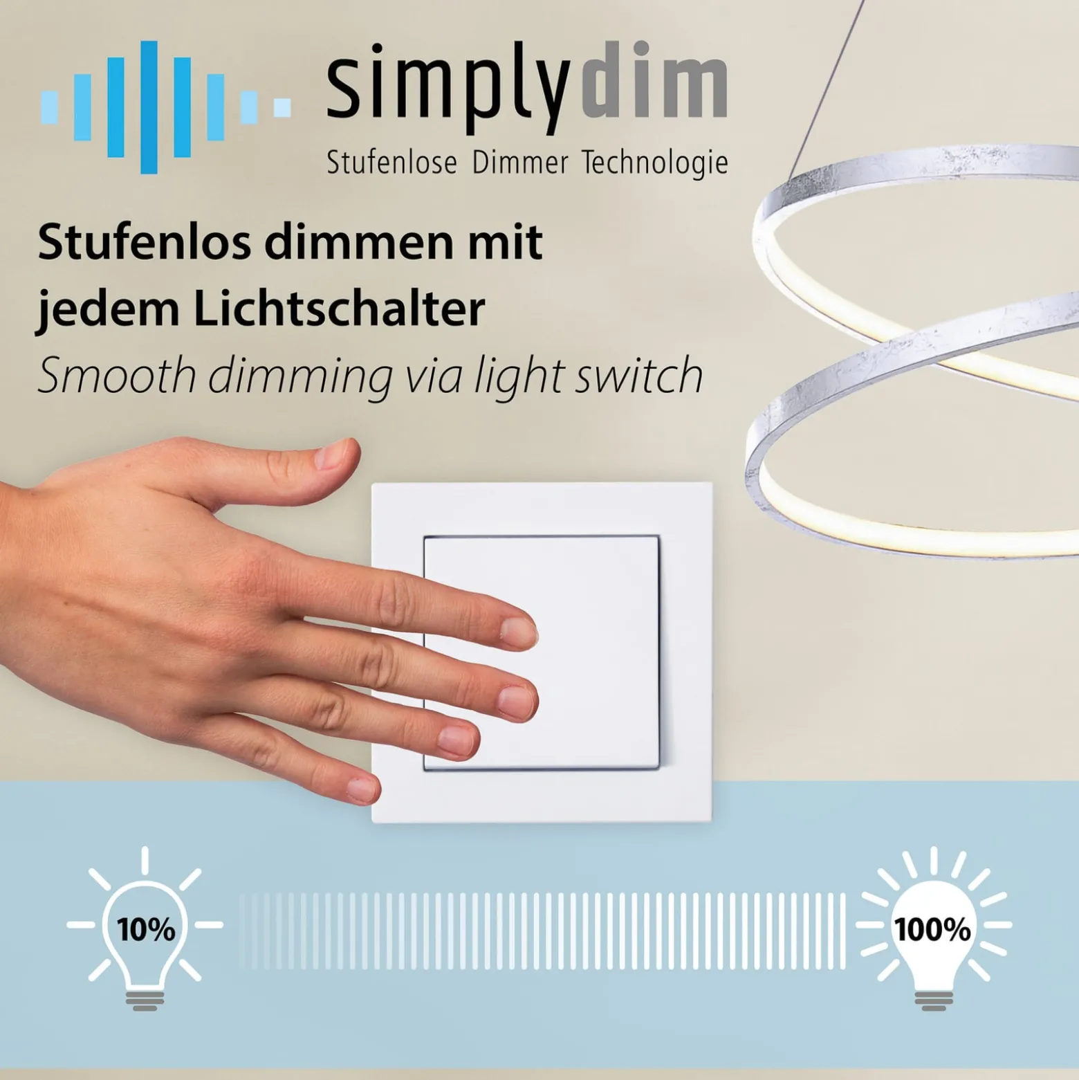 Paul Neuhaus LED-riippuvalaisin Titus, Ø 80 cm, messinkiä, himmennettävä