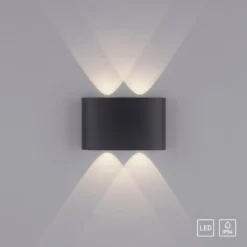 Paul Neuhaus LED-ulkoseinävalaisin Carlo, 13 cm, musta