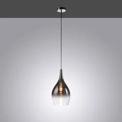 Paul Neuhaus Pilua -riippuvalo, savuharmaa, lasi, Ø 20 cm, E27