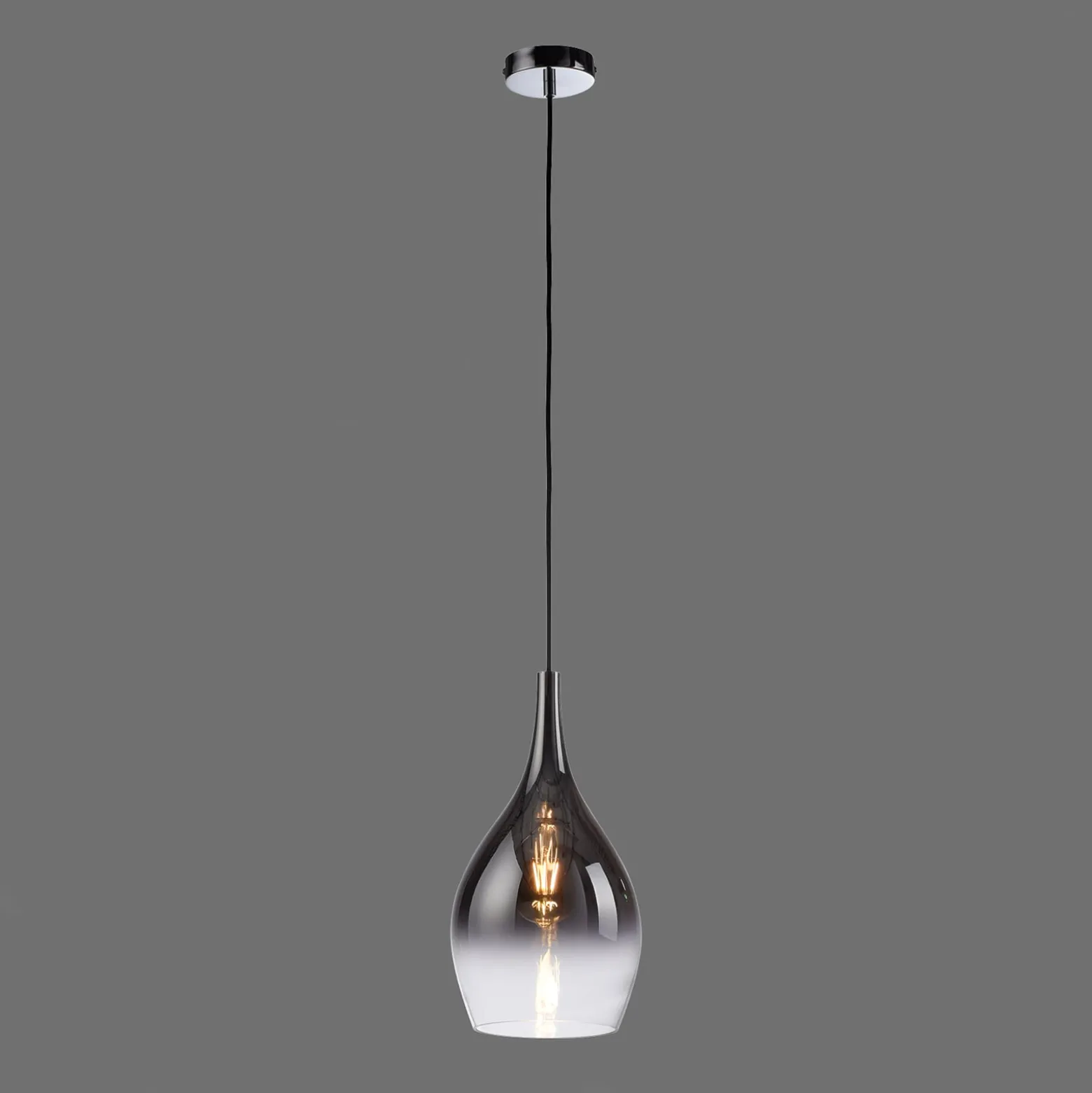 Paul Neuhaus Pilua -riippuvalo, savuharmaa, lasi, Ø 20 cm, E27