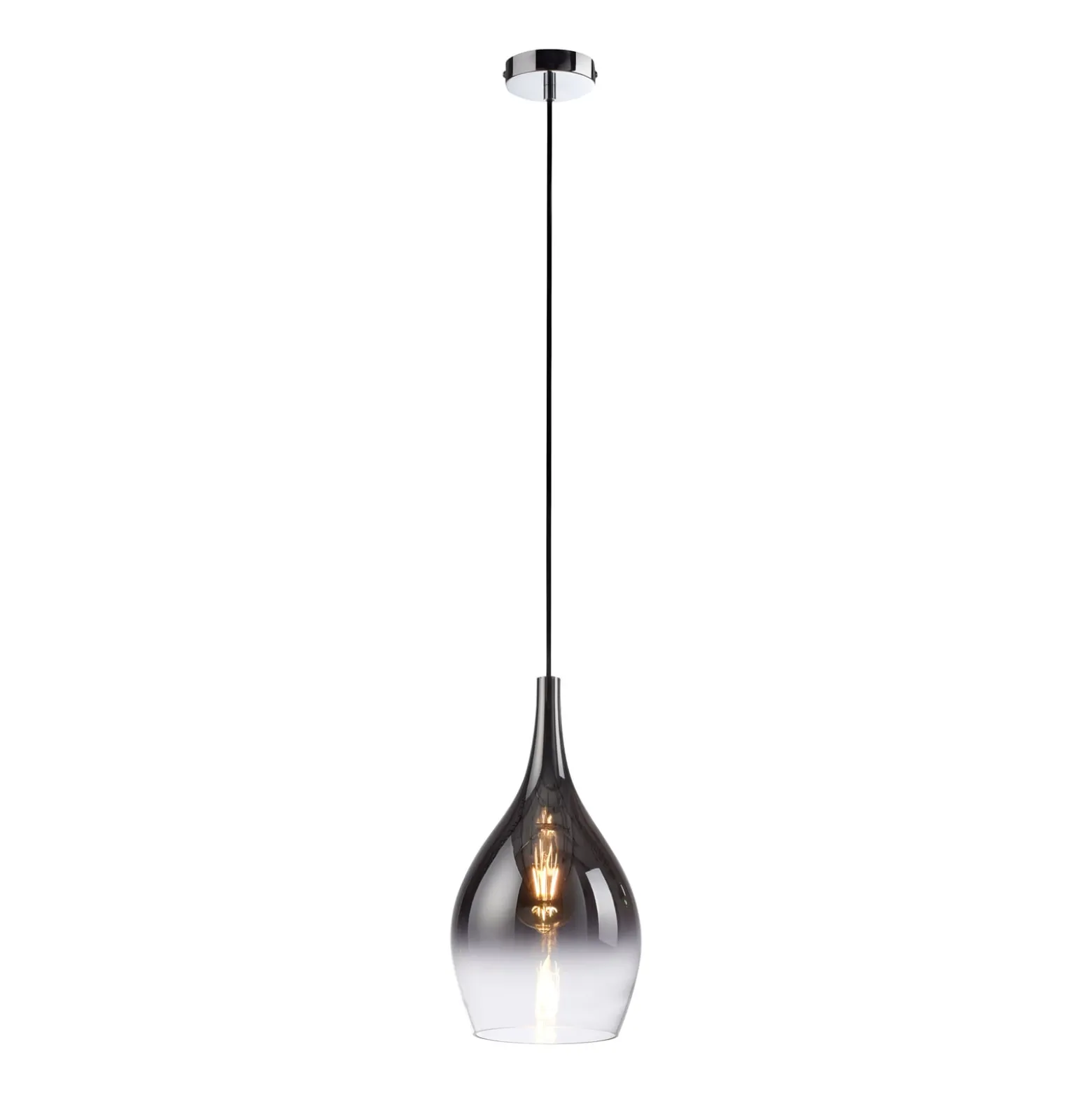 Paul Neuhaus Pilua -riippuvalo, savuharmaa, lasi, Ø 20 cm, E27