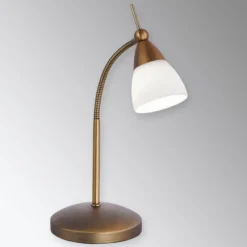 Paul Neuhaus Pino pöytävalaisin, antiikkimessinki, 45 cm, himmennettävä