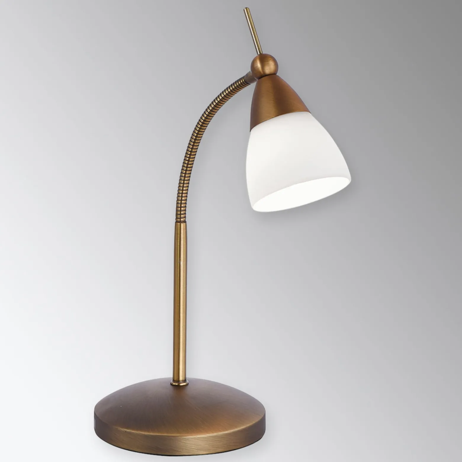 Paul Neuhaus Pino pöytävalaisin, antiikkimessinki, 45 cm, himmennettävä