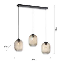 Paul Neuhaus Shitake riippuvalaisin, meripihka, lasi, 86 cm, E27