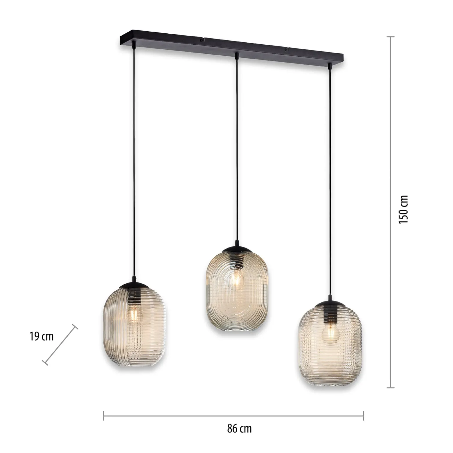 Paul Neuhaus Shitake riippuvalaisin, meripihka, lasi, 86 cm, E27