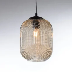 Paul Neuhaus Shitake riippuvalaisin, meripihka, lasi, 86 cm, E27