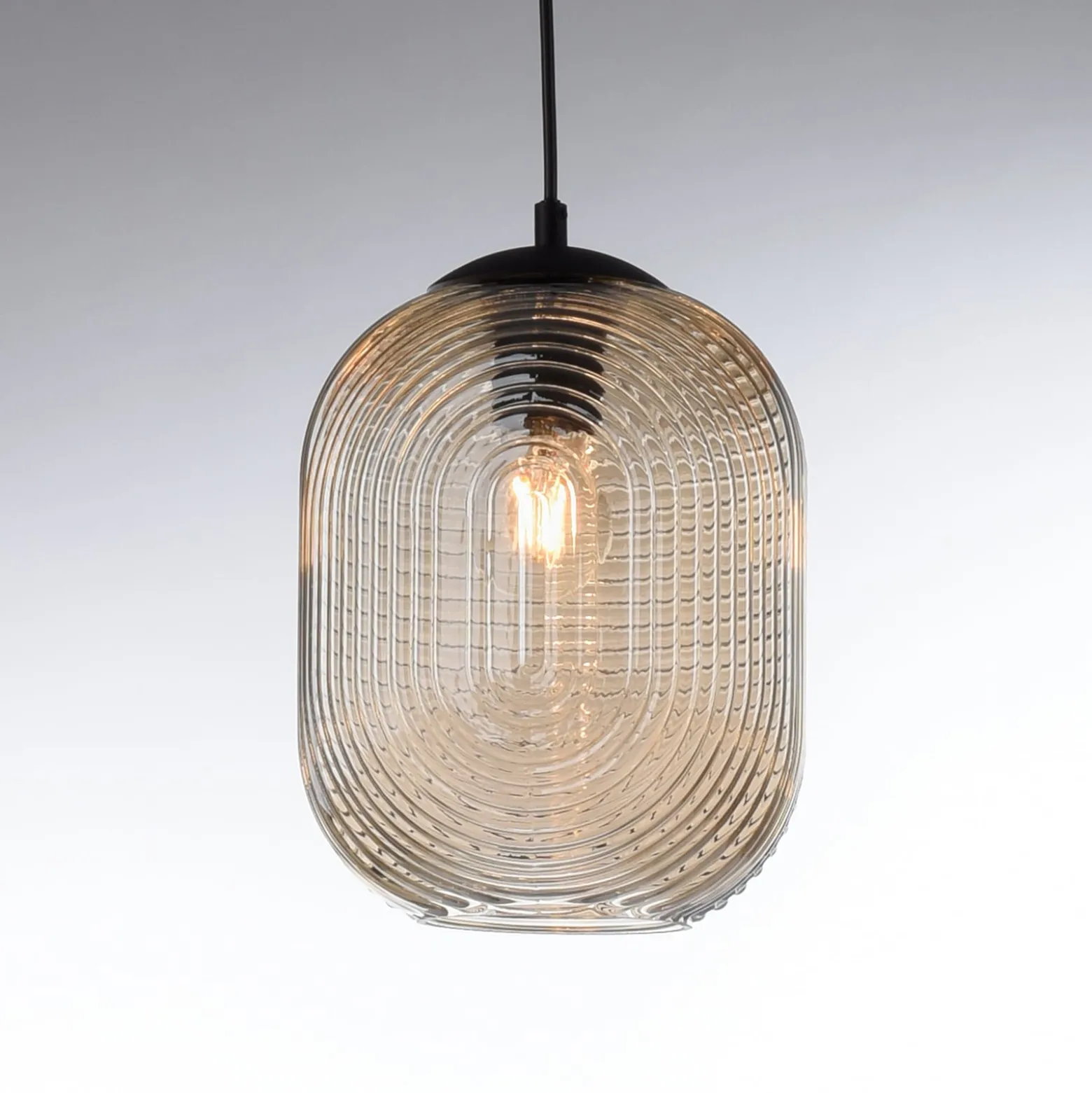 Paul Neuhaus Shitake riippuvalaisin, meripihka, lasi, 86 cm, E27