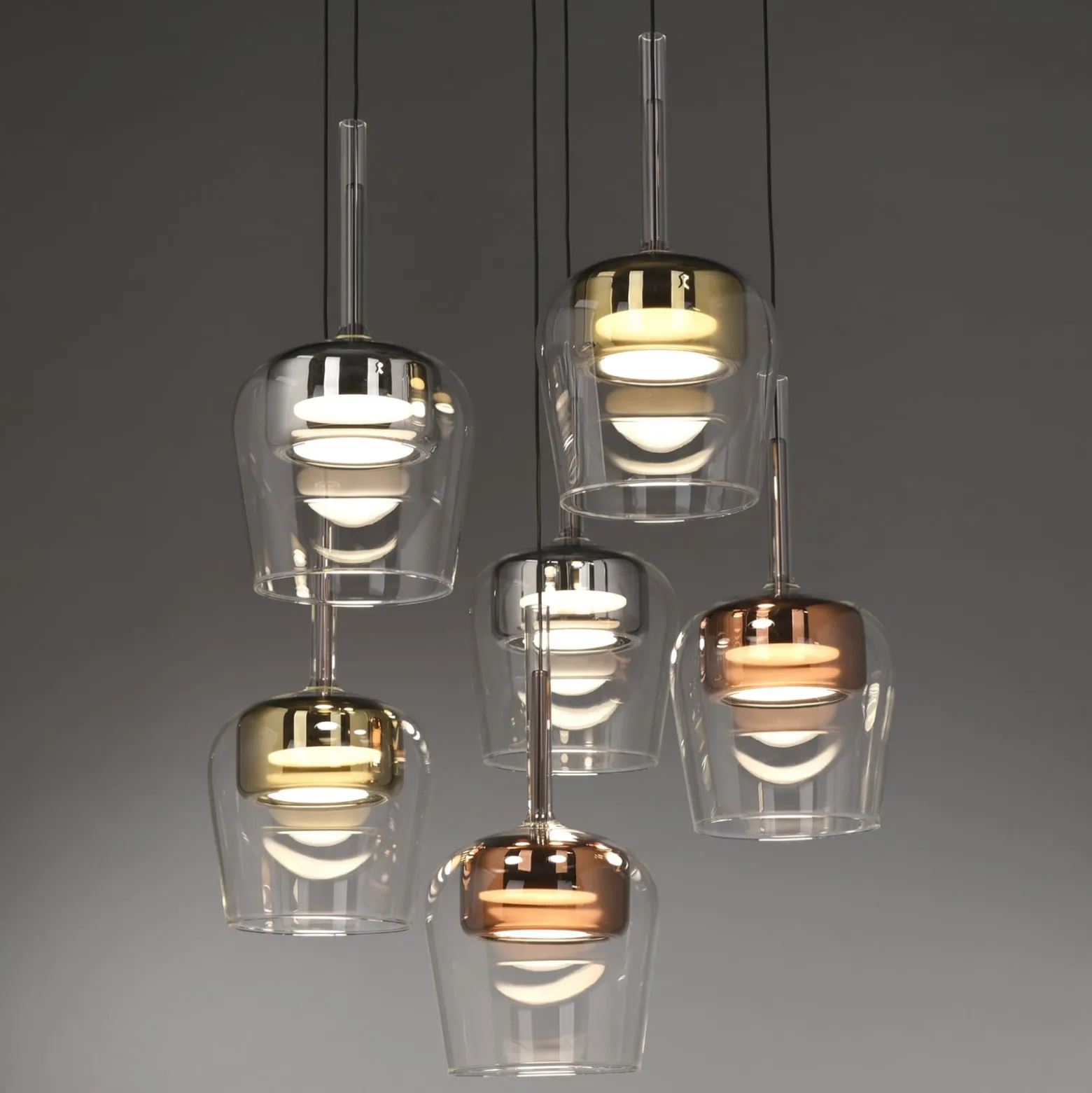 Paul Neuhaus Smart LED-riippuvalaisin Q-Kon monivärinen 6-valo 6 valoa