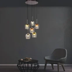 Paul Neuhaus Smart LED-riippuvalaisin Q-Kon monivärinen 6-valo 6 valoa