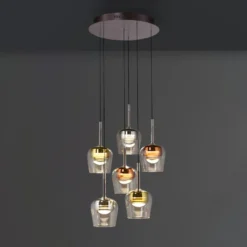 Paul Neuhaus Smart LED-riippuvalaisin Q-Kon monivärinen 6-valo 6 valoa