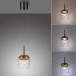 Paul Neuhaus Smart LED-ripustusvalaisin Q-Kon kuparin värinen Ø 21 cm