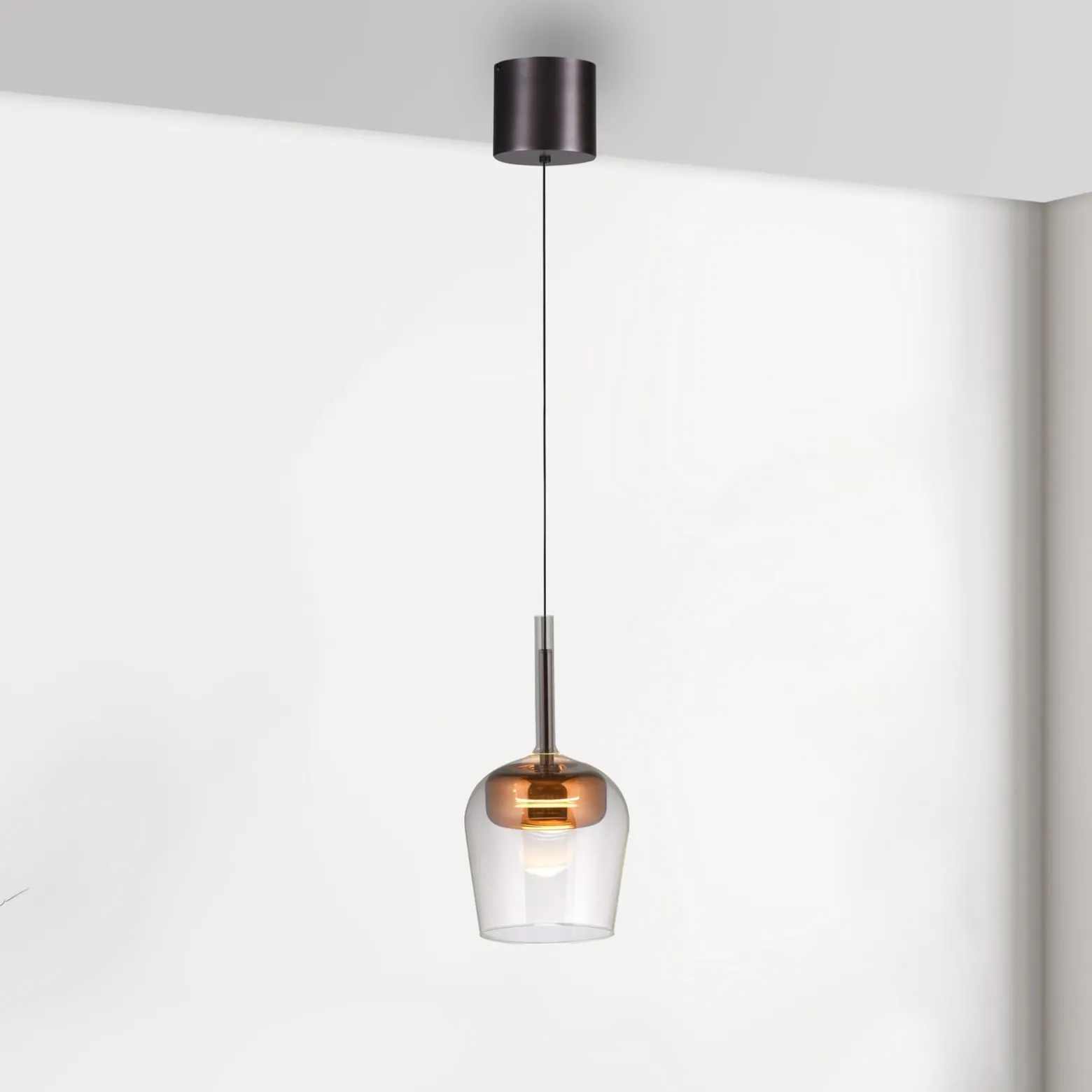 Paul Neuhaus Smart LED-ripustusvalaisin Q-Kon kuparin värinen Ø 21 cm