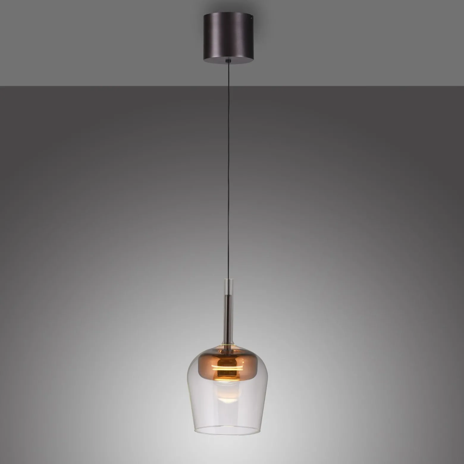 Paul Neuhaus Smart LED-ripustusvalaisin Q-Kon kuparin värinen Ø 21 cm