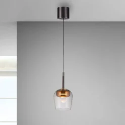 Paul Neuhaus Smart LED-ripustusvalaisin Q-Kon kuparin värinen Ø 21 cm