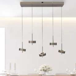 Paul Neuhaus Smart LED-ripustusvalaisin Q-Rotate tummanruskea 5-valoisena