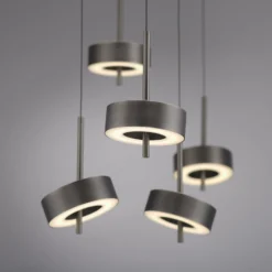 Paul Neuhaus Smart LED-ripustusvalaisin Q-Rotate tummanruskea 5-valoisena