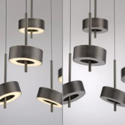 Paul Neuhaus Smart LED-ripustusvalaisin Q-Rotate tummanruskea 5-valoisena