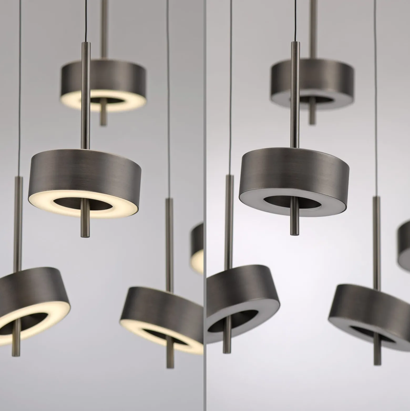 Paul Neuhaus Smart LED-ripustusvalaisin Q-Rotate tummanruskea 5-valoisena