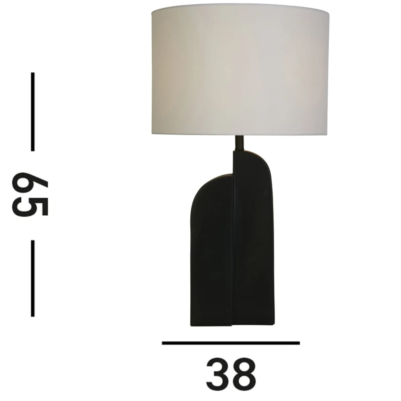 Perth pöytävalaisin, valkoinen/musta Korkeus 65 cm Tekstiili/hartsi