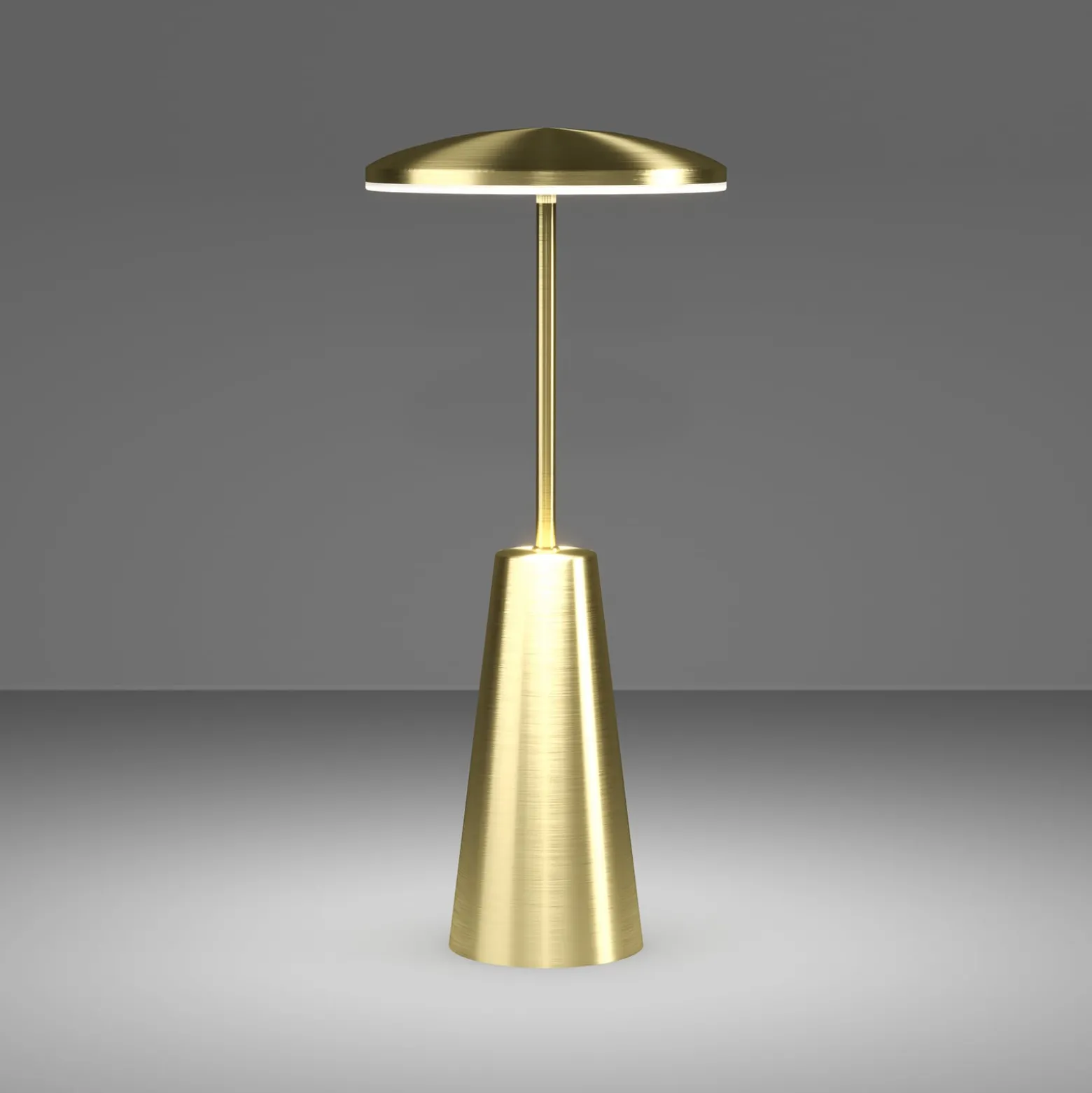 Piccola-LED-akkulamppu, messinkivärinen, korkeus 28 cm, IP54