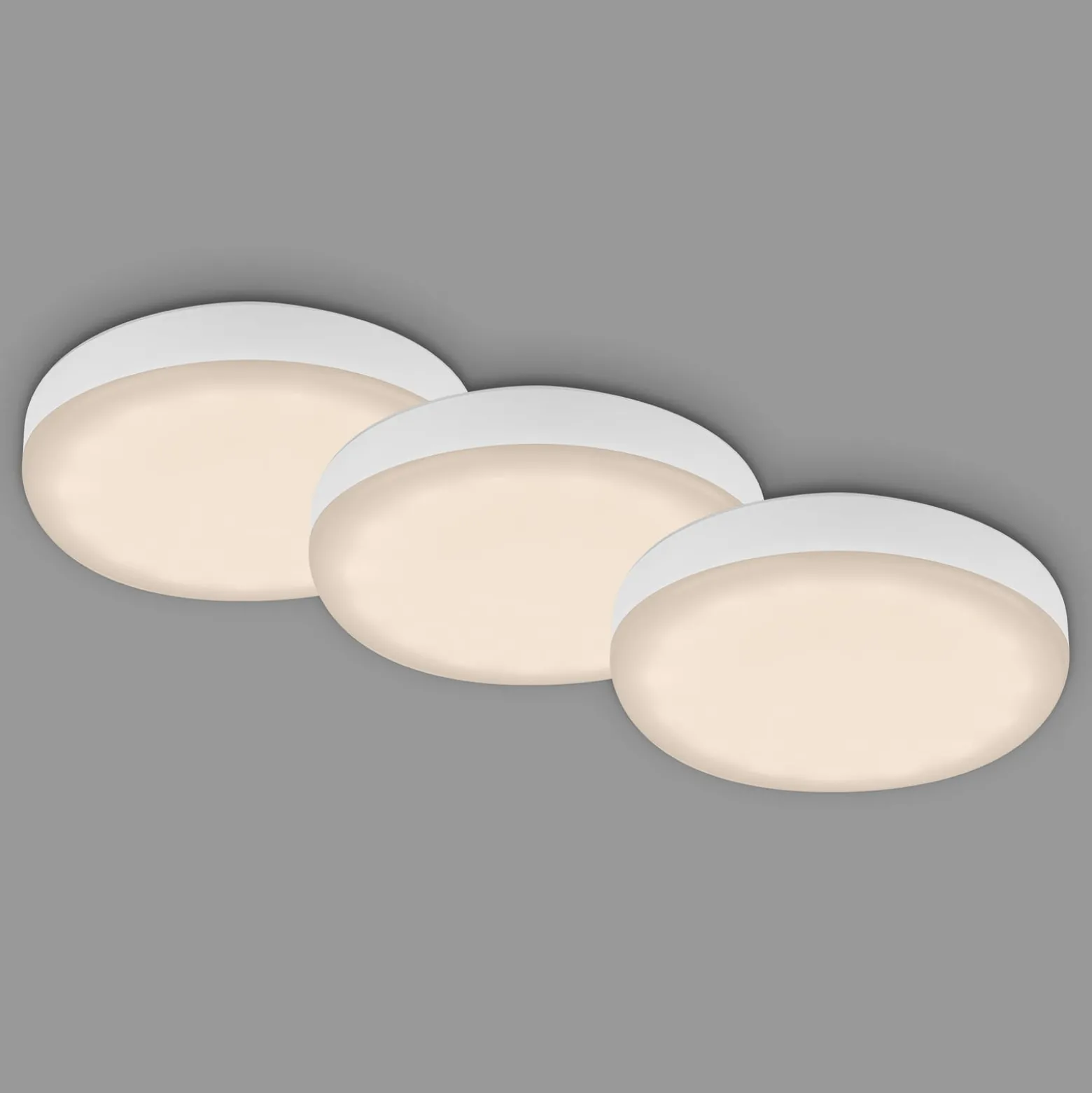 Plat-LED-uppokohdevalo, valkoinen, 3 kpl, 3 000 K