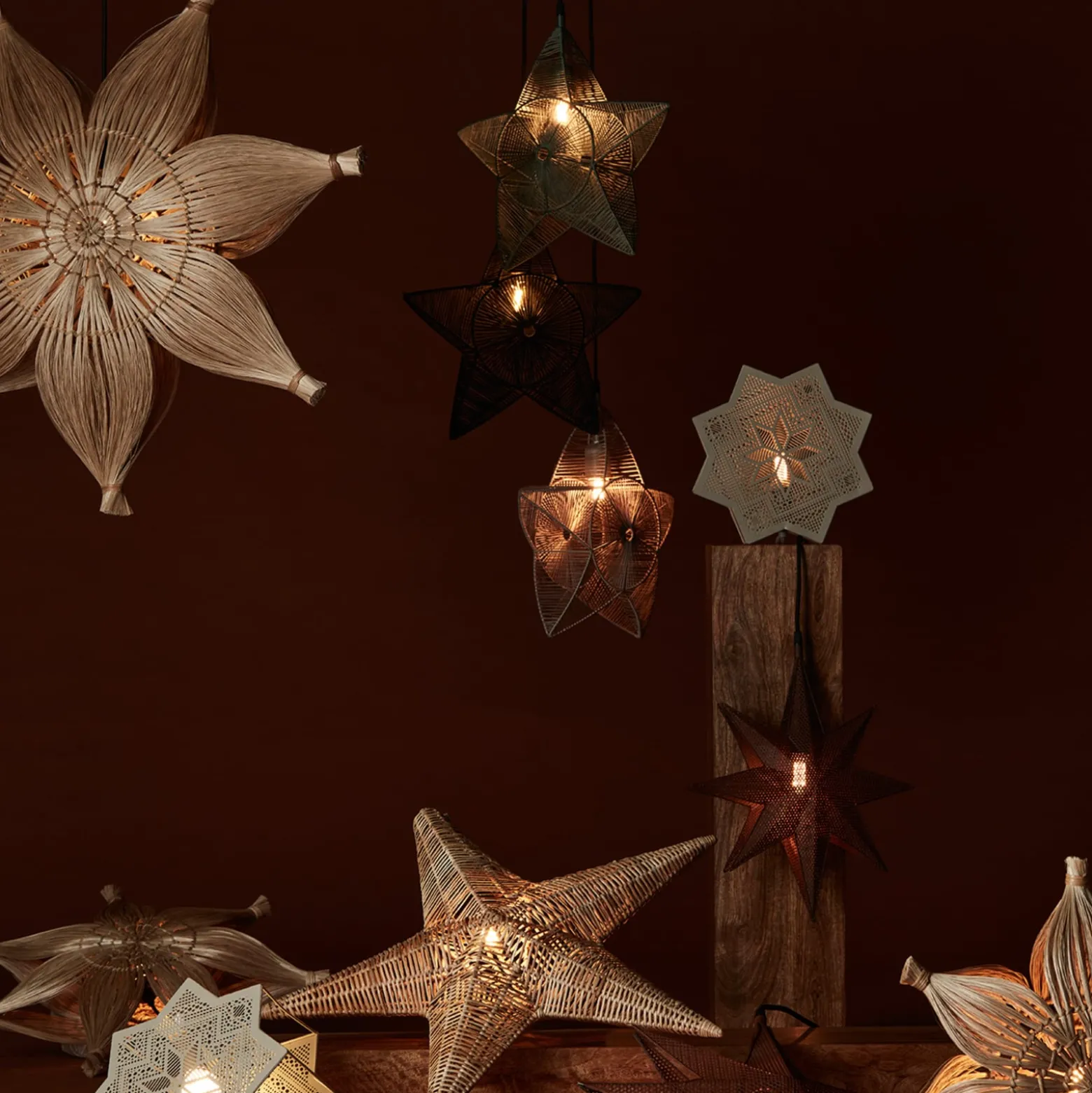 PR Home Elvira -koristetähti metallia, beige