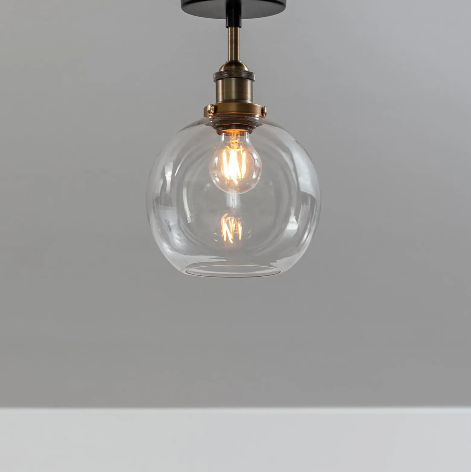 PR Home Omega kattovalaisin, kirkas/messinki/musta, Ø 20 cm