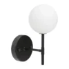 PR Home Sigma S seinävalaisin, musta/opal, 1-valo 25 cm lasi